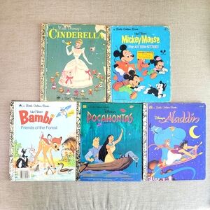 Disney Little Golden Books Lot Of 5 Vintage Starting 1972
